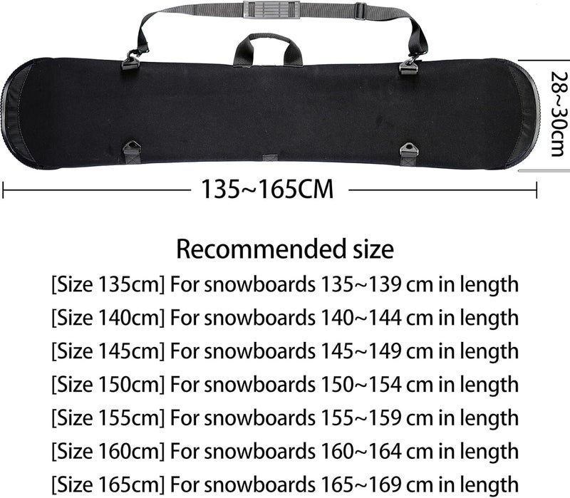 EIGEETO Snowboard Cover Sleeve Case, Snowboard Sleeve Bag Adjustable Soft Cover with Shoulder Strap Bag with Binding - Image 3